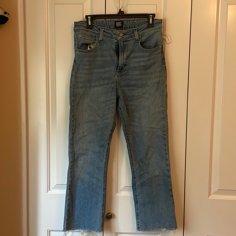 BDG kick flare high rise cropped jeans